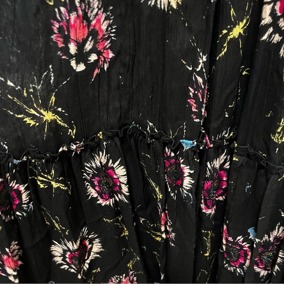 FREE PEOPLE Garden Party Black Floral Tiered Maxi Dress Size XS - Picture 8 of 14